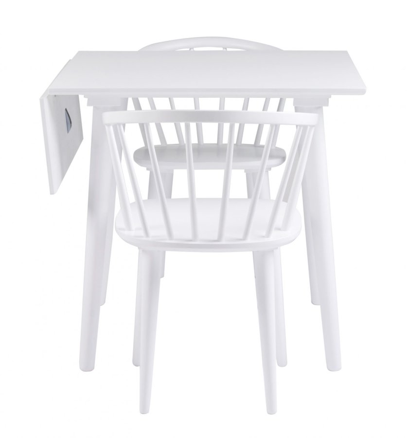 ROWICO Lotta spisebord - hvid m. klap, kvadratisk (80x80+25) 