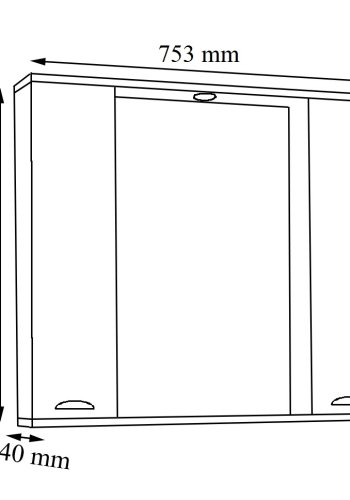 VCM NORDIC Casalo XL badevrelse spejlskab, m. lys, 2 lger, 4 hylder - spejlglas og hvid tr (75cm)
