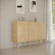 KOCOT Toronto kommode, m. 3 lger og 3 hylder - natur bgetr