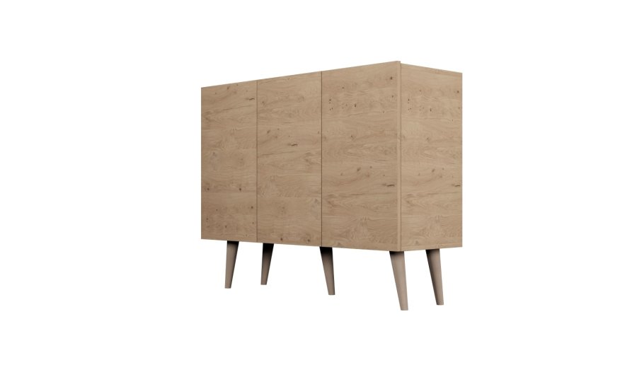 KOCOT Toronto kommode, m. 3 lger og 3 hylder - natur bgetr