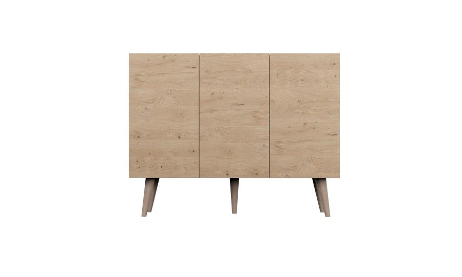 KOCOT Toronto kommode, m. 3 lger og 3 hylder - natur bgetr