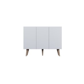 KOCOT Toronto kommode, m. 3 lger og 3 hylder - hvid bgetr