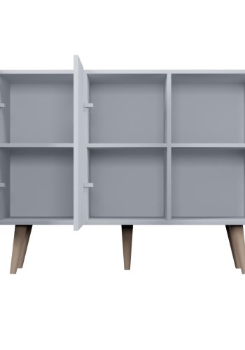 KOCOT Toronto kommode, m. 3 lger og 3 hylder - hvid bgetr