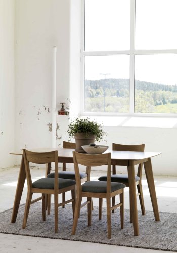 ROWICO Cirrus spisebord - lakeret eg, m. butterfly tillgsplade (190x90)