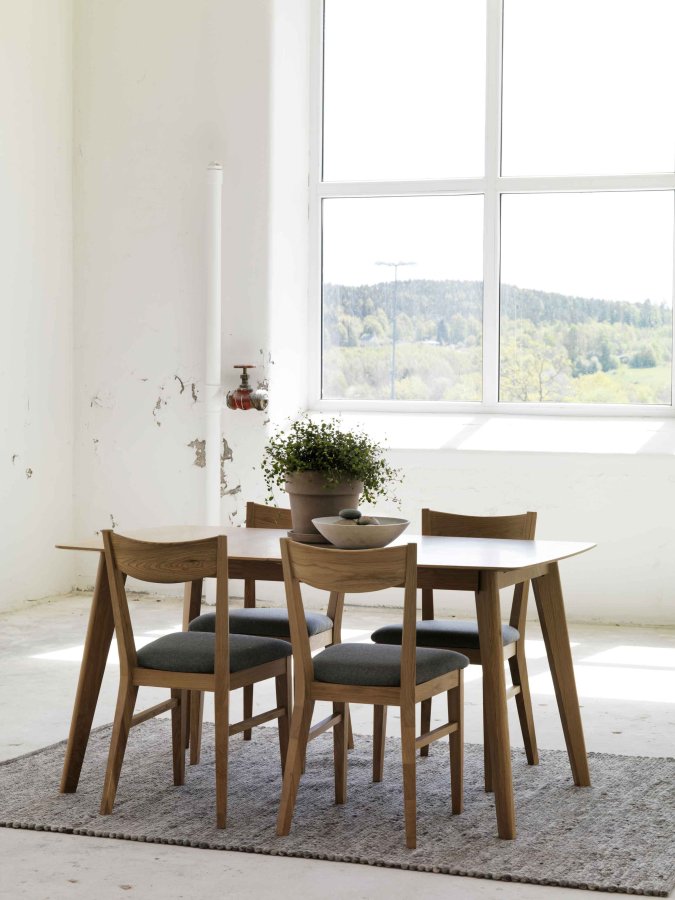 ROWICO Cirrus spisebord - lakeret eg, m. butterfly tillgsplade (190x90)