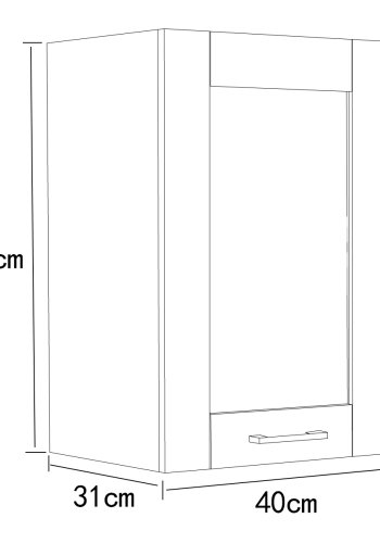 VCM NORDIC Colura kkken vgskab, m. 1 lge, 1 hylde - antracitgr/hvid tr (B:40)