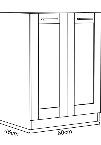 VCM NORDIC Colura kkkenunderskab, m. 2 lger, 1 hylde - antracitgr/hvid tr (B:60)