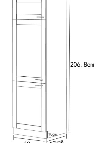 VCM NORDIC Colura kkken hjskab, m. 3 lger og 4 hylder - hvid tr (B:60)