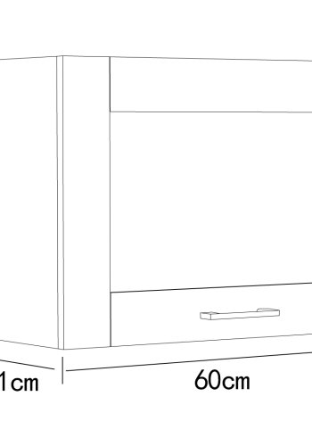 VCM NORDIC Colura kkken vgskab over emhtte, m. 1 lge - antracitgr/hvid tr (B:60)