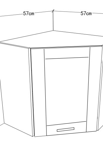 VCM NORDIC Colura kkken hjrnevgskab, m. 1 lge, 1 hylde - hvid tr (B:57)