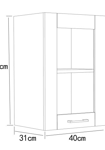 VCM NORDIC Colura kkken vgskab, m. 1 glaslge, 1 hylde - hvid tr (B:40)