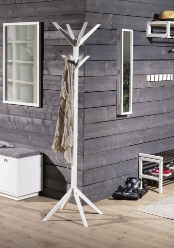 ROWICO Confetti bnk - hvidlakeret tr/lysegr stofhynde, m. 2 skuffer