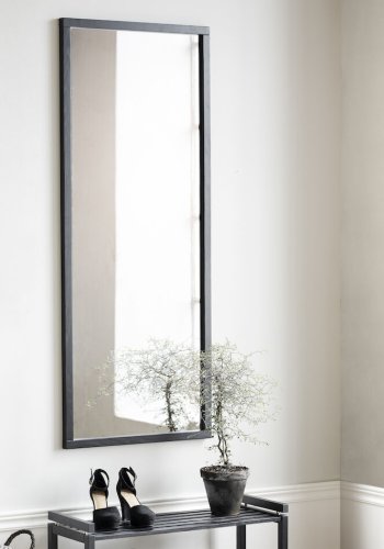 ROWICO Confetti vgspejl, rektangulr - spejlglas og sort eg (150x60)