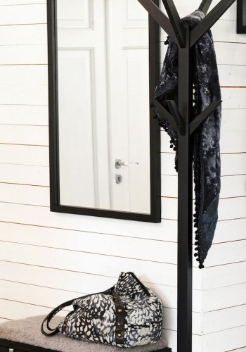 ROWICO Confetti vgspejl, rektangulr - spejlglas og sort eg (90x60)