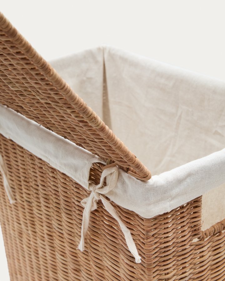 KAVE HOME Indali st med 2 rattankurve, 43 x 27 cm / 50 x 20 cm