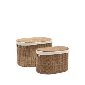 KAVE HOME Indali st med 2 rattankurve, 50 cm / 55 cm