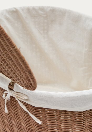 KAVE HOME Indali st med 2 rattankurve, 50 cm / 55 cm