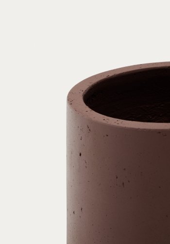 KAVE HOME Calun urtepotteskjuler, rund - rdbrun cement (32)