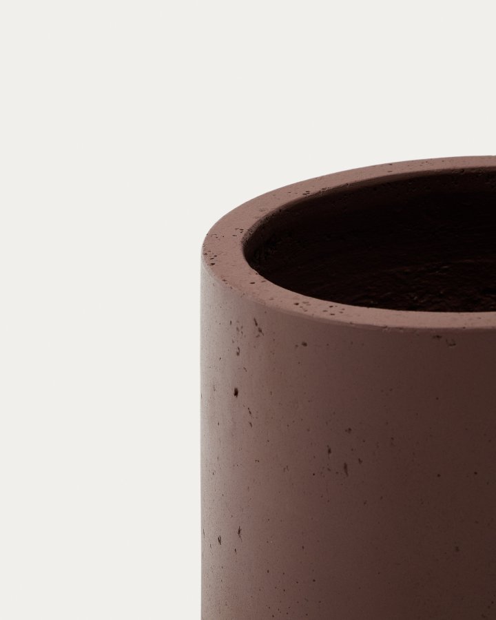 KAVE HOME Calun urtepotteskjuler, rund - rdbrun cement (32)