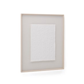 KAVE HOME Olvin abstrakt billede p hvidt genbrugspapir med hndlavede relieffer 103,6 x 123,6 cm