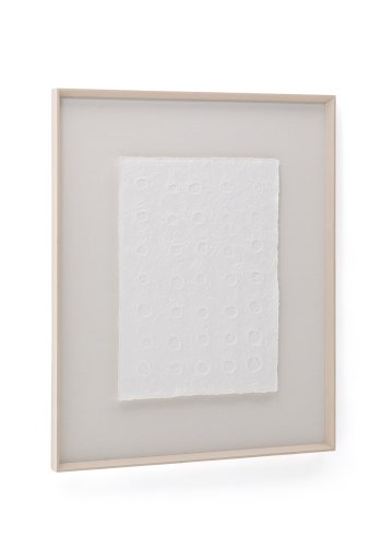 KAVE HOME Olvin abstrakt billede p hvidt genbrugspapir med hndlavede relieffer 103,6 x 123,6 cm