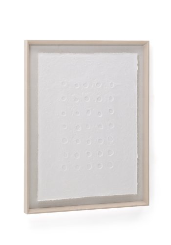 KAVE HOME Olvin abstrakt billede p hvidt genbrugspapir med hndlavede relieffer 73,6 x 93,6 cm