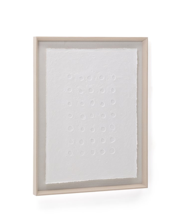 KAVE HOME Olvin abstrakt billede p hvidt genbrugspapir med hndlavede relieffer 73,6 x 93,6 cm