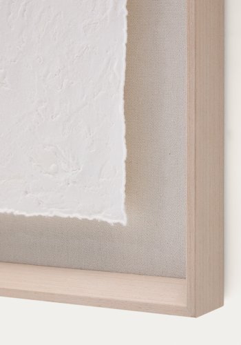 KAVE HOME Olvin abstrakt billede p hvidt genbrugspapir med hndlavede relieffer 73,6 x 93,6 cm