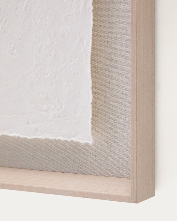 KAVE HOME Olvin abstrakt billede p hvidt genbrugspapir med hndlavede relieffer 73,6 x 93,6 cm