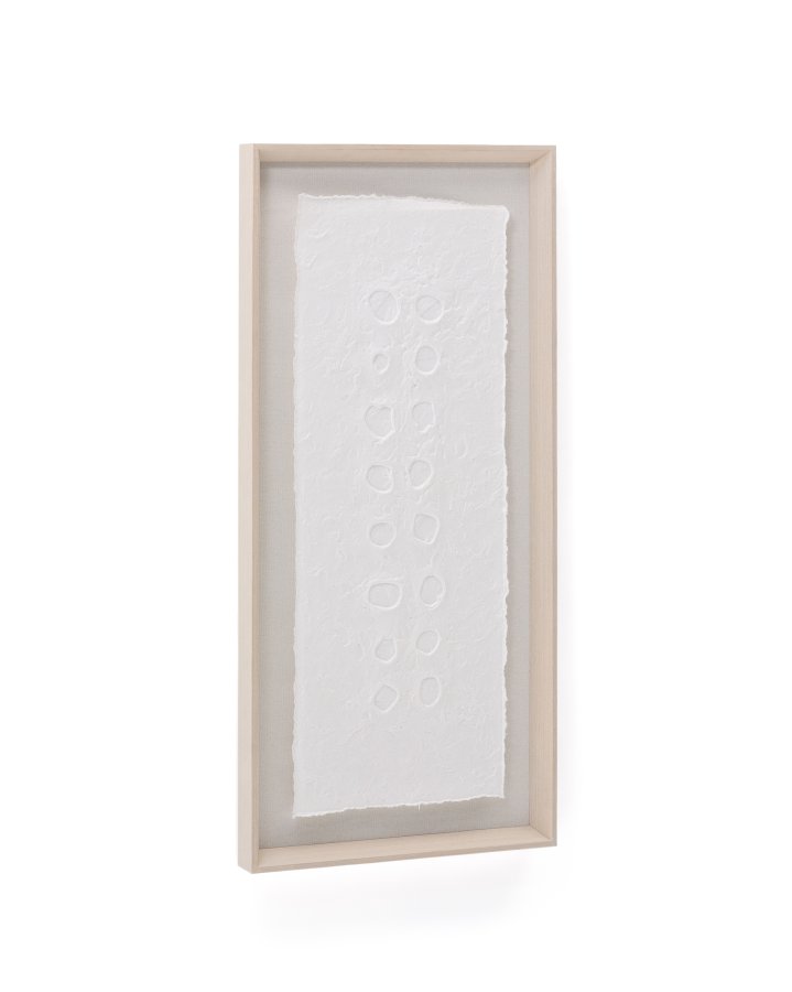 KAVE HOME Olvin abstrakt billede p hvidt genbrugspapir med hndlavede relieffer 43,6 x 93,6 cm