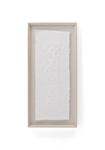 KAVE HOME Olvin abstrakt billede p hvidt genbrugspapir med hndlavede relieffer 43,6 x 93,6 cm