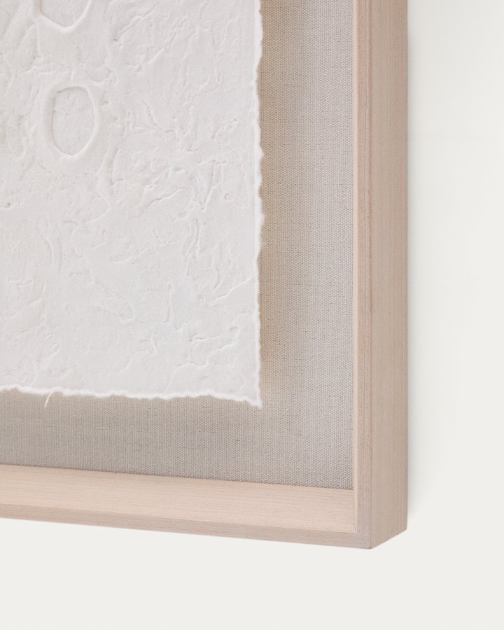 KAVE HOME Olvin abstrakt billede p hvidt genbrugspapir med hndlavede relieffer 43,6 x 93,6 cm