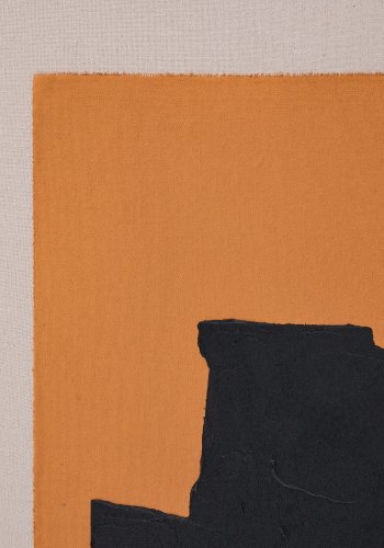 KAVE HOME Zernu hndmalet orange og sort i hr abstrakt billede 42 x 65 cm