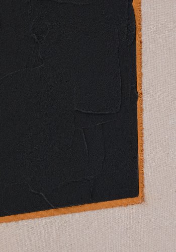 KAVE HOME Zernu hndmalet orange og sort i hr abstrakt billede 42 x 65 cm