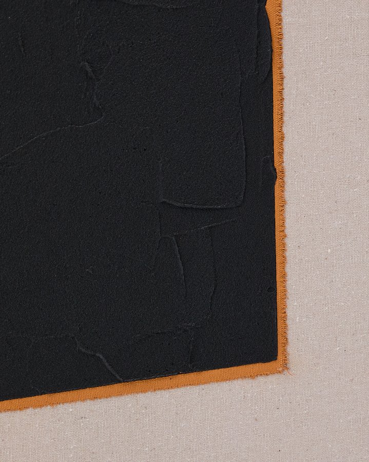 KAVE HOME Zernu hndmalet orange og sort i hr abstrakt billede 42 x 65 cm