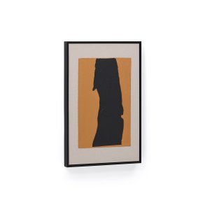 KAVE HOME Zernu hndmalet orange og sort med hr abstrakt billede 42 x 65 cm