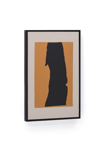 KAVE HOME Zernu hndmalet orange og sort med hr abstrakt billede 42 x 65 cm