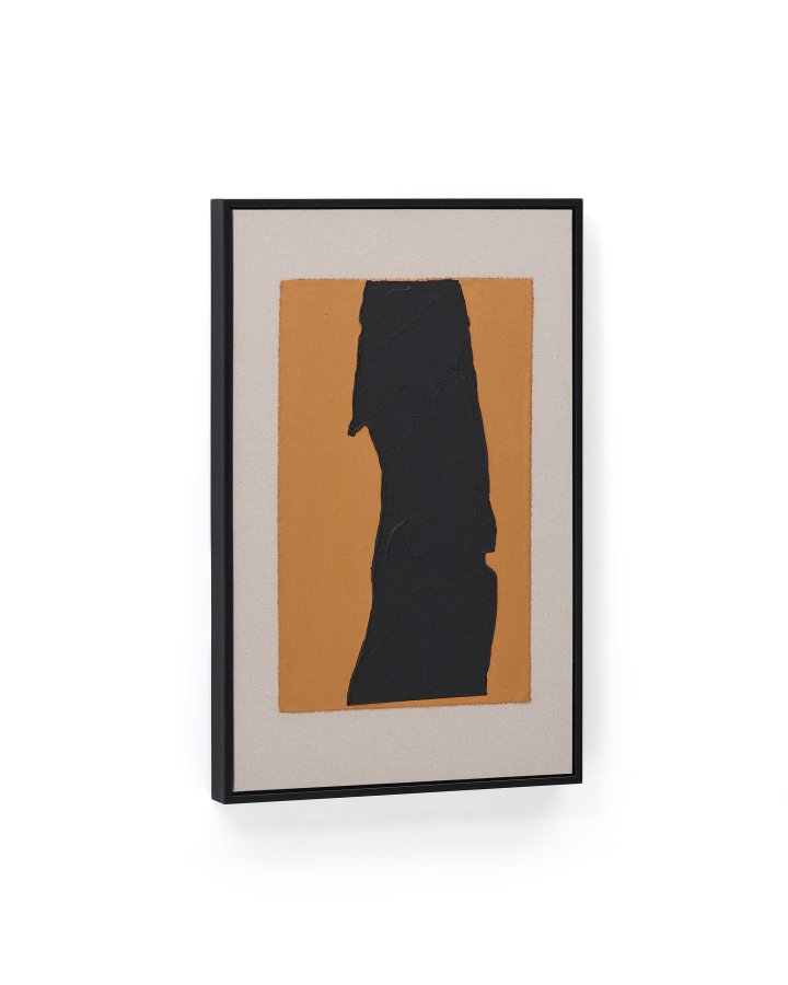 KAVE HOME Zernu hndmalet orange og sort med hr abstrakt billede 42 x 65 cm