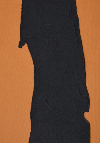 KAVE HOME Zernu hndmalet orange og sort med hr abstrakt billede 42 x 65 cm