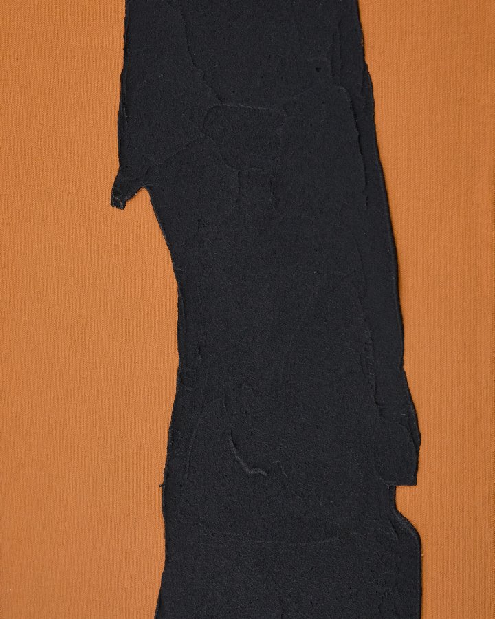 KAVE HOME Zernu hndmalet orange og sort med hr abstrakt billede 42 x 65 cm