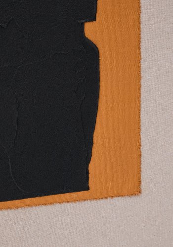 KAVE HOME Zernu hndmalet orange og sort med hr abstrakt billede 42 x 65 cm