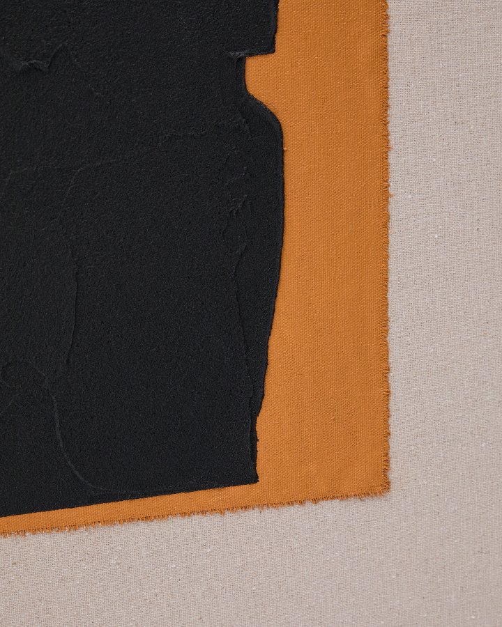 KAVE HOME Zernu hndmalet orange og sort med hr abstrakt billede 42 x 65 cm