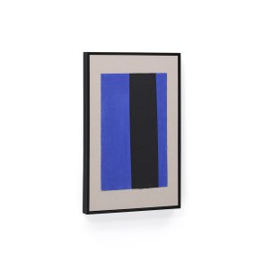 KAVE HOME Zernu hndmalet bl og sort vertikal linje abstrakt billede 42 x 65cm