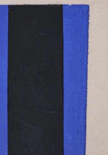 KAVE HOME Zernu hndmalet bl og sort vertikal linje abstrakt billede 42 x 65cm