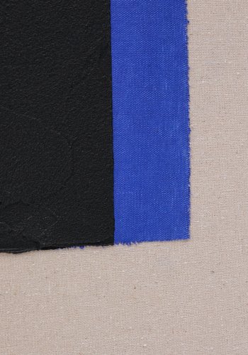 KAVE HOME Zernu hndmalet bl og sort vertikal linje abstrakt billede 42 x 65cm