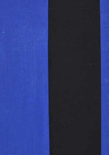 KAVE HOME Zernu hndmalet bl og sort vertikal linje abstrakt billede 42 x 65cm