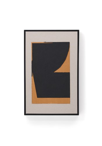 KAVE HOME Zernu hndmalet orange og sort hr abstrakt billede 42 x 65cm