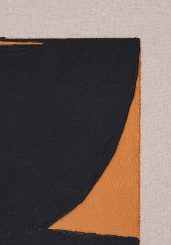 KAVE HOME Zernu hndmalet orange og sort hr abstrakt billede 42 x 65cm