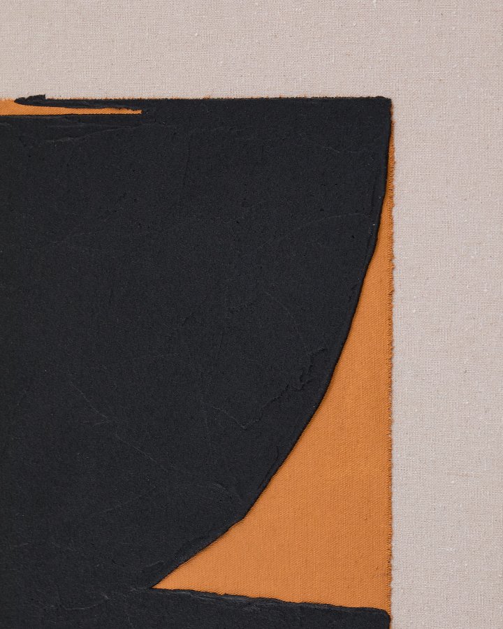 KAVE HOME Zernu hndmalet orange og sort hr abstrakt billede 42 x 65cm