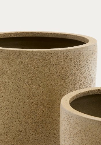 KAVE HOME Selvi plantekasse med lysebrun steneffekt 37cm